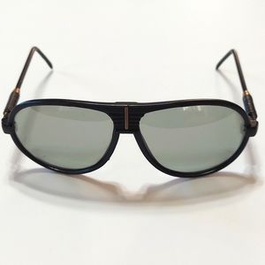 Aviators Vintage Polaroid Black Frame Grey Lens Mens Lightly Worn Sunglasses